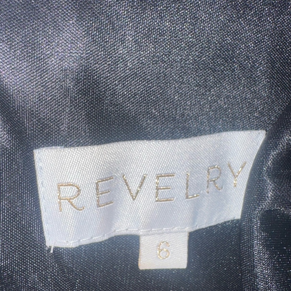 REVELRY Black “Gwen” Velvet Gown Flowy V Neck Party Holiday Formal Evening Dress - Picture 8 of 12